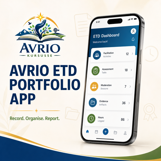 Avrio ETD Portfolio App product image showing the ETD activity dashboard for facilitators, assessors and moderators.