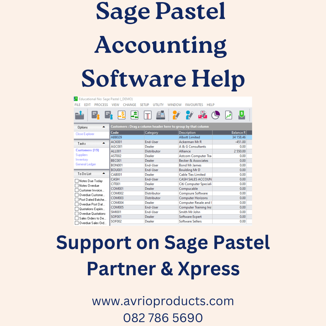 Sage Pastel Accounting Software Help
